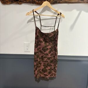 Free People Pink and Olive Mini Dress